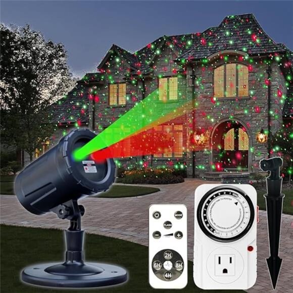 Christmas Projector Laser Lights Outdoor Outlet Timer and Remote Included - Picture 7 of 7